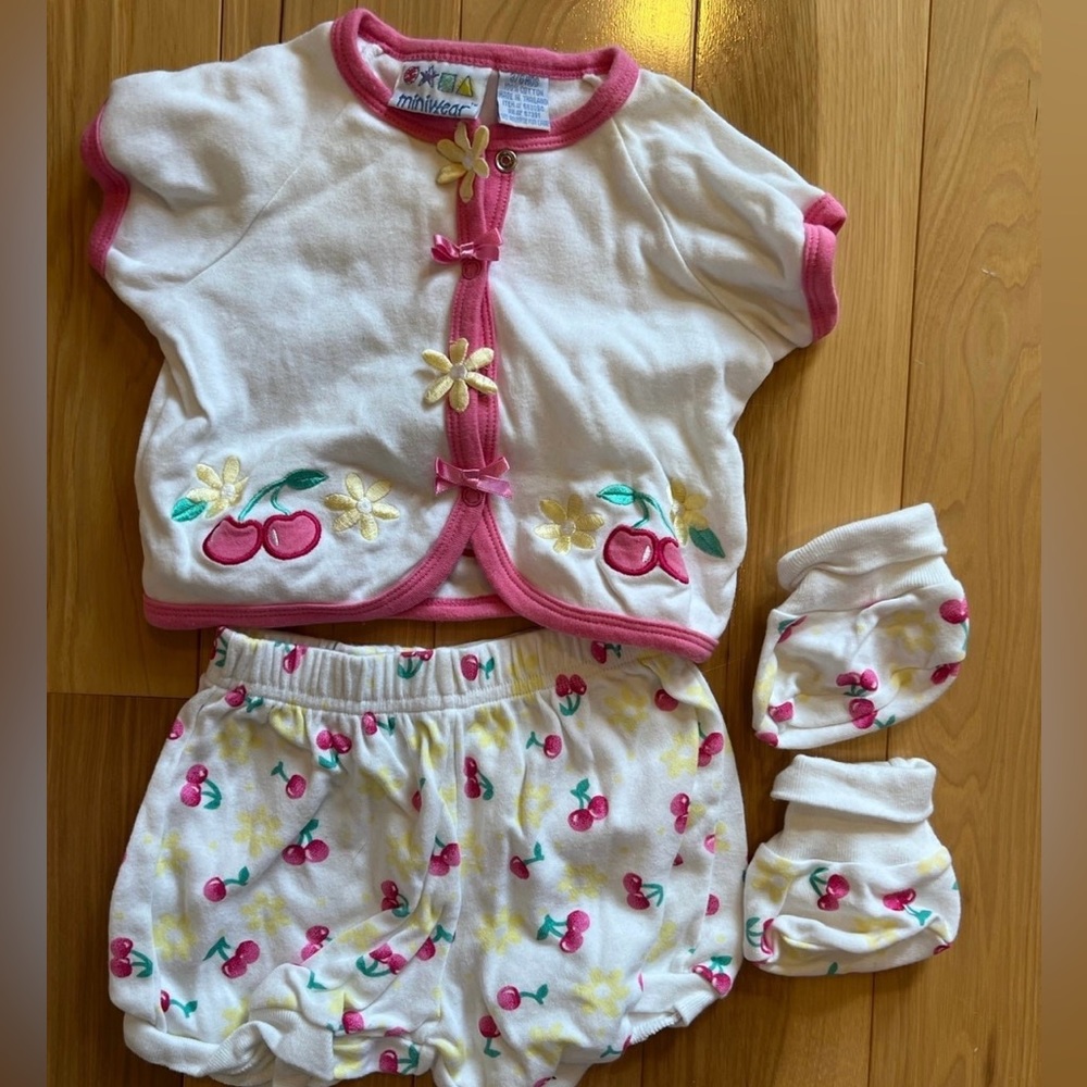 Baby girls 3 piece 3/6 months summer set